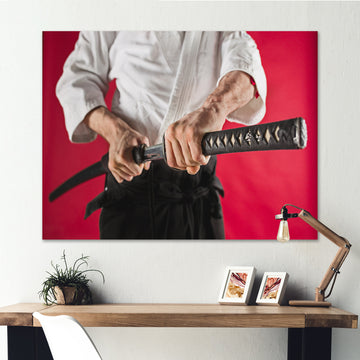 Man Training Aikido Martial Arts Studio - Martial Arts Canvas Wall Art